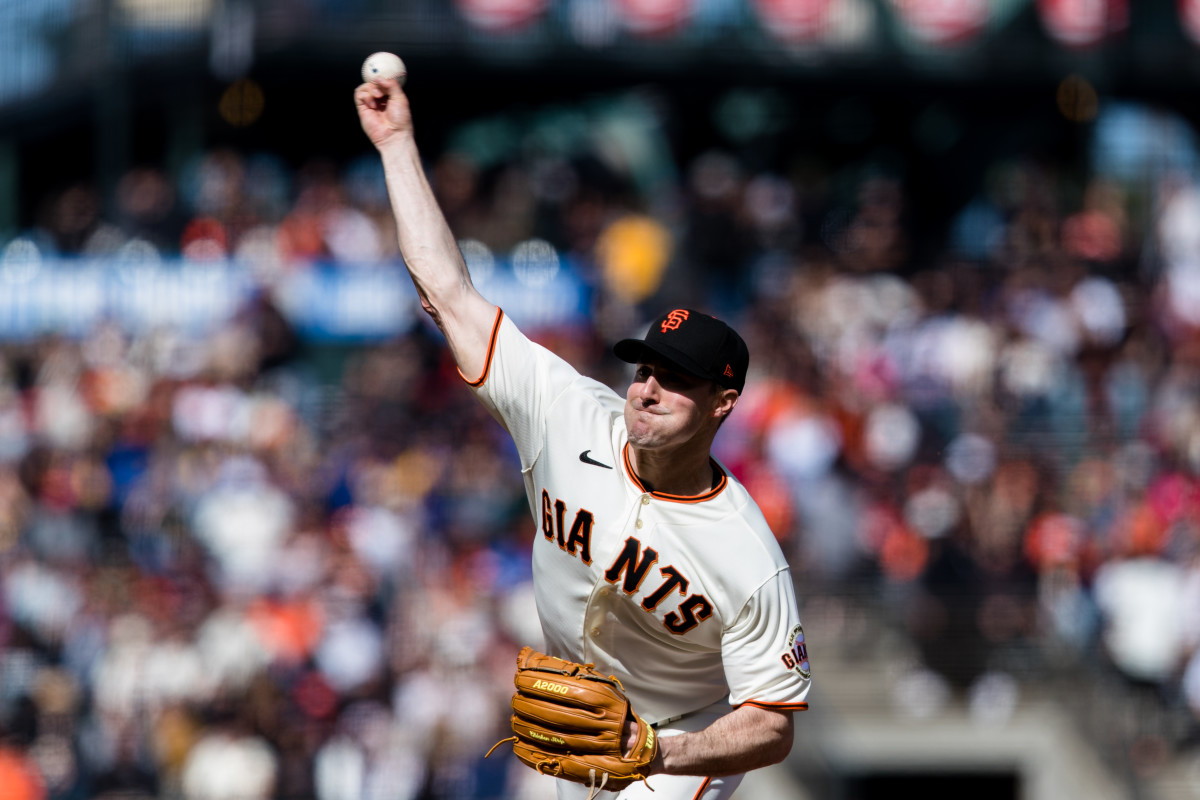 SF Giants starting pitcher Ross Stripling throws against the New York Mets. (April 23, 2023)